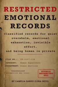 Restricted Emotional Records: Classified records for quiet overwhelm, emotional exhaustion, invisible effort, and being human in private cover