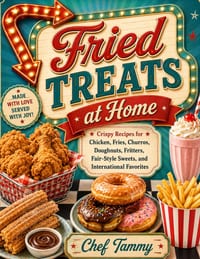 Fried Treats at Home: Crispy Recipes for Chicken, Fries, Churros, Doughnuts, Fritters, Fair-Style Sweets, and Global Favorites cover