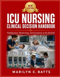 ICU Nursing Clinical Decision Handbook: Stabilization, Monitoring, and Escalation at the Bedside cover