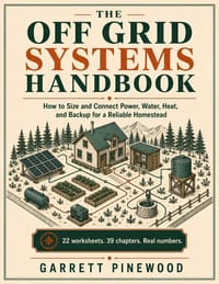 The Off Grid Systems Handbook: How to Size and Connect Power, Water, Heat, and Backup for a Reliable Homestead cover