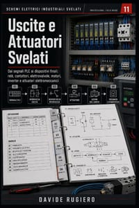 Uscite e Attuatori Svelati: Come leggere, scegliere, collegare e diagnosticare uscite PLC, relè, contattori, valvole, azionamenti e carichi nelle macc cover