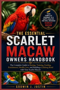The Essential Scarlet Macaw Owners Handbook: The Complete Guide to Raising, Training, Feeding, Enrichment, Health Care, and Building a Lifelong Bond w cover