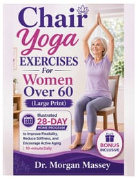 Chair Yoga Exercises For Women Over 60 (Large Print): Illustrated 28-Day Home Program to Improve Flexibility, Reduce Stiffness, and Encourage Active A cover