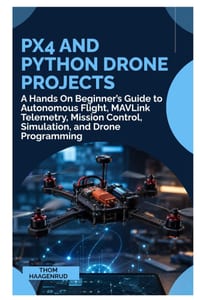 PX4 and Python Drone Projects: A Hands On Beginner's Guide to Autonomous Flight, MAVLink Telemetry, Mission Control, Simulation, and Drone Programming cover