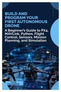 Build and Program Your First Autonomous Drone: A Beginner's Guide to PX4, MAVLink, Python, Flight Control, Sensors, Mission Planning, and Simulation cover