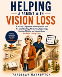 Helping a Parent with Vision Loss: A 30-Day, Large-Print, Room-by-Room Plan for Safer Cooking, Medication, Technology, Reading, Mobility, and Independ cover