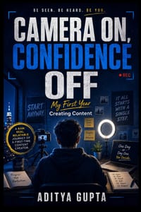 Camera On, Confidence Off: My First Year Creating Content - A Story-Driven Guide to Beating Camera Fear, Building Real Confidence, and Becoming a Cons cover