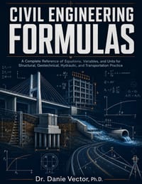 Civil Engineering Formulas: A Complete Reference of Equations, Variables, and Units for Structural, Geotechnical, Hydraulic, and Transportation Practi cover