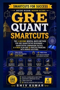 GRE Quant Smartcuts: Mental Math Shortcuts That Beat the GRE Clock - Quantitative Comparison Tactics, a 4-Week Plan and 50 Practice Problems With Work cover