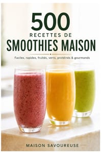 500 Recettes de Smoothies Maison: Faciles, rapides, fruités, verts, protéinés & gourmands - Le guide complet du blender, des ingrédients, textures et cover