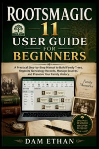Rootsmagic 11 User Guide for Beginners: A Practical Step-by-Step Manual to Build Family Trees, Organize Genealogy Records, Manage Sources, and Preserv cover
