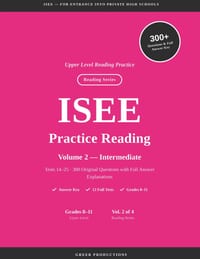 ISEE Practice Reading for High School Entry VOLUME 2 cover