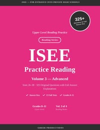 ISEE Practice Reading for High School Entry VOLUME 3 cover