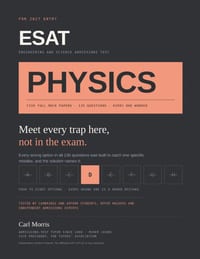ESAT Physics: Five Full Mock Papers: 27 questions in 40 minutes, five times over, with a fully worked solution with named traps and shortcuts - Engine cover