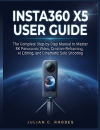 Insta360 X5 User Guide: The Complete Step-by-Step Manual to Master 8K Panoramic Video, Creative Reframing, AI Editing, and Cinematic Solo Shooting cover