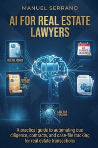 AI for Real Estate Lawyers: A practical guide to automating due diligence, contracts, and case-file tracking for real estate transactions cover