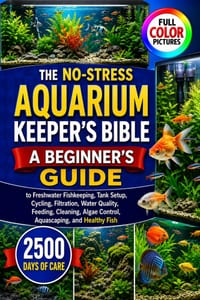 The No-Stress Aquarium Keeper's Bible: A Beginner's Guide to Freshwater Fishkeeping, Tank Setup, Cycling, Filtration, Water Quality, Feeding, Cleaning cover