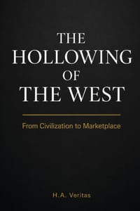 The Hollowing of the West - From Civilization to Marketplace: Post-Industrial Decline, Two-Party Deception, and the Blueprint for National Resurgence cover