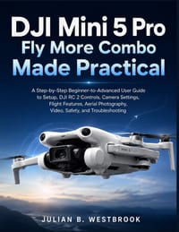 DJI Mini 5 Pro Fly More Combo Made Practical: A Step-by-Step Beginner-to-Advanced User Guide to Setup, DJI RC 2 Controls, Camera Settings, Flight Feat cover