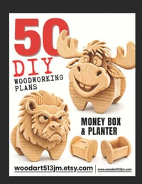 50 DIY Woodworking Plans: Animal Planter & Money Box Projects - set no.2 cover