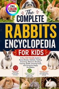 The Complete Rabbits Encyclopedia for Kids: A Fun, Kid-Friendly Guide to Bunny Breeds, Habitats, Feeding, Grooming, Behavior, Bonding, Training, Healt cover
