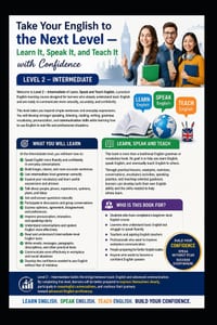 Learn, Speak and Teach English - Level 2 - Intermediate: Quick Learning English Course cover