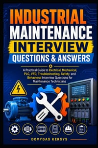Industrial Maintenance Interview Questions & Answers: A Practical Guide to Electrical, Mechanical, PLC, VFD, Troubleshooting, Safety, and Behavioral I cover