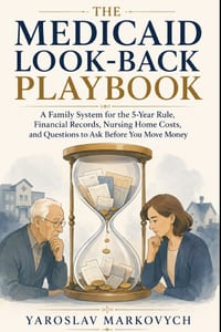 The Medicaid Look-Back Playbook: A Family System for the 5-Year Rule, Financial Records, Nursing Home Costs, and Questions to Ask Before You Move Mone cover