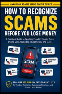 How to Recognize Scams Before You Lose Money: A Practical Guide to Spotting Fraud in Emails, Texts, Phone Calls, Website, Investments, and More cover