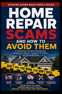 Home Repair Scams and How to Avoid Them: A Homeowner's Guide to Recognizing Unnecessary Repairs, Deceptive Practices, and Costly Mistakes cover