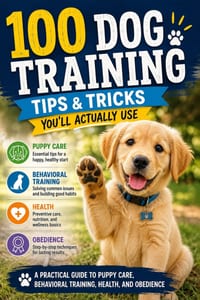 100 Dog Training Tips & Tricks You'll Actually Use: A Practical Guide to Puppy Care, Behavioral Training, Health, and Obedience cover