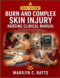 Burn and Complex Skin Injury Nursing Clinical Manual: Initial Assessment, Fluid Management, Wound Care, Infection Prevention, and Rehabilitation cover