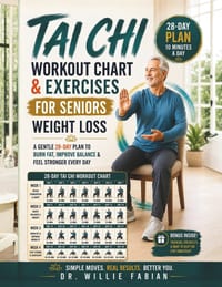 Tai Chi Workout Chart & Exercises for Seniors Weight Loss: A 28-Day Plan with Real Photo Illustrations to Burn Fat, Improve Balance in just 10 Minutes cover