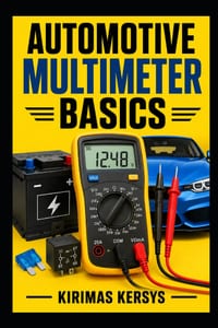 Automotive Multimeter Basics: A Beginner's Guide to Voltage, Resistance, Continuity, Current, Battery Testing, Voltage Drop, Sensors, Fuses, Relays, a cover