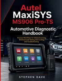 Autel MaxiSYS MS906 Pro-TS Automotive Diagnostic Handbook: Practical Workflows for Vehicle Scanning, Bi-Directional Testing, ECU Coding, and Troublesh cover