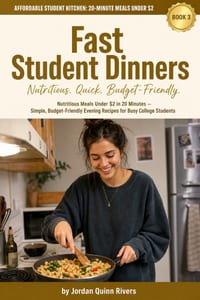 Fast Student Dinners: Nutritious Meals Under $2 in 20 Minutes - Simple, Budget-Friendly Evening Recipes for Busy College Students cover