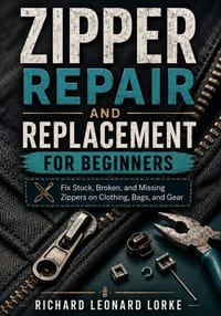 Zipper Repair and Replacement for Beginners: Fix Stuck, Broken, and Missing Zippers on Clothing, Bags, and Gear cover