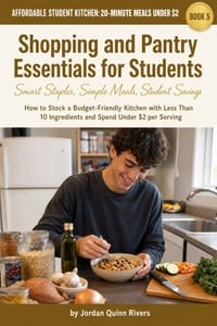 Shopping and Pantry Essentials for Students: How to Stock a Budget-Friendly Kitchen with Less Than 10 Ingredients and Spend Under $2 per Serving cover