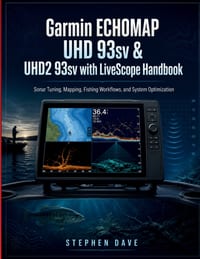 Garmin ECHOMAP UHD 93sv & UHD2 93sv with LiveScope Handbook: Sonar Tuning, Mapping, Fishing Workflows, and System Optimization cover