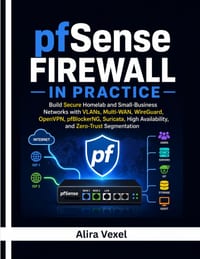 pfSense Firewall in Practice: Build Secure Homelab and Small-Business Networks with VLANs, Multi-WAN, WireGuard, OpenVPN, pfBlockerNG, Suricata, High cover