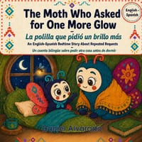 The Moth Who Asked for One More Glow - La polilla que pidió un brillo más: An English-Spanish Bedtime Story About Repeated Requests - Un cuento biling cover