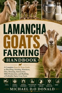 Lamancha Goats Farming Handbook: A Complete Step-by-Step Guide to Breeding, Feeding, Nutrition, Diet, Housing, Interaction, Milk Production, and Build cover