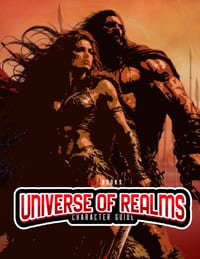 Dark Titan Books' The Universe of Realms Character Guide cover