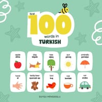 First 100 Words in Turkish: Turkish Language Learning for Kids, Bilingual Turkish Baby Book, Turkish First Dictionary, Turkish Flashcards cover