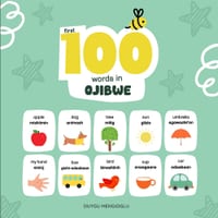 First 100 Words in Ojibwe: Ojibwe Language Learning for Kids, Bilingual Ojibwe Baby Book, Ojibwe First Dictionary, Ojibwe Flashcards cover