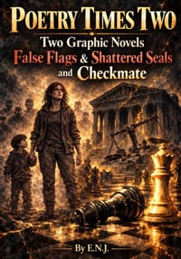 poetry times two graphic novels of false flags and shattered seals and checkmate cover
