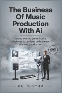 The Business of Music Production with AI: A step by step guide from beginner to pro level on business of music production cover
