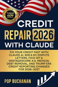 Credit Repair 2026 with Claude: Fix Your Credit Fast with Claude Ai, 609 & 611 Dispute Letters, Fico 10t & Vantagescore 4.0, Medical Debt Removal, and cover