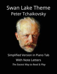Swan Lake Theme - Peter Tchaikovsky: Simplified Version in Piano Tab with Note Letters - The Easiest Way to Read & Play cover