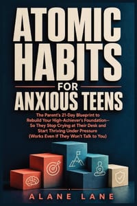 Atomic Habits for Anxious Teens: The Parent's 21-Day Blueprint to Rebuild Your High-Achiever's Foundation-So They Stop Crying at Their Desk and Start cover